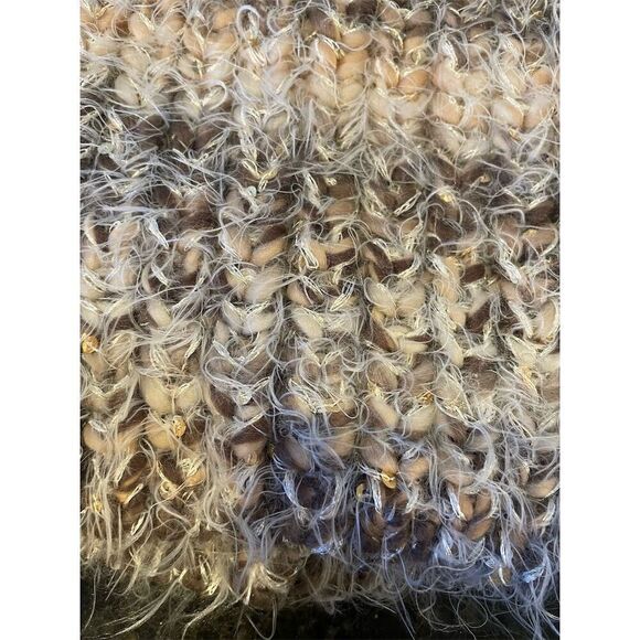 Amanda Blu Women's Metallic Winter Hat Beige Pom Pom One Size - Picture 3 of 5